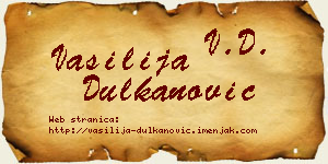 Vasilija Dulkanović vizit kartica
